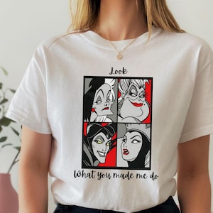 Camiseta Comfort Colours con retratos de la Reina Villana de Disney / Diseño Pop Art de Disney, Mira lo que me hiciste hacer, Regalo para ella, Camiseta Disney para ella imagen 1