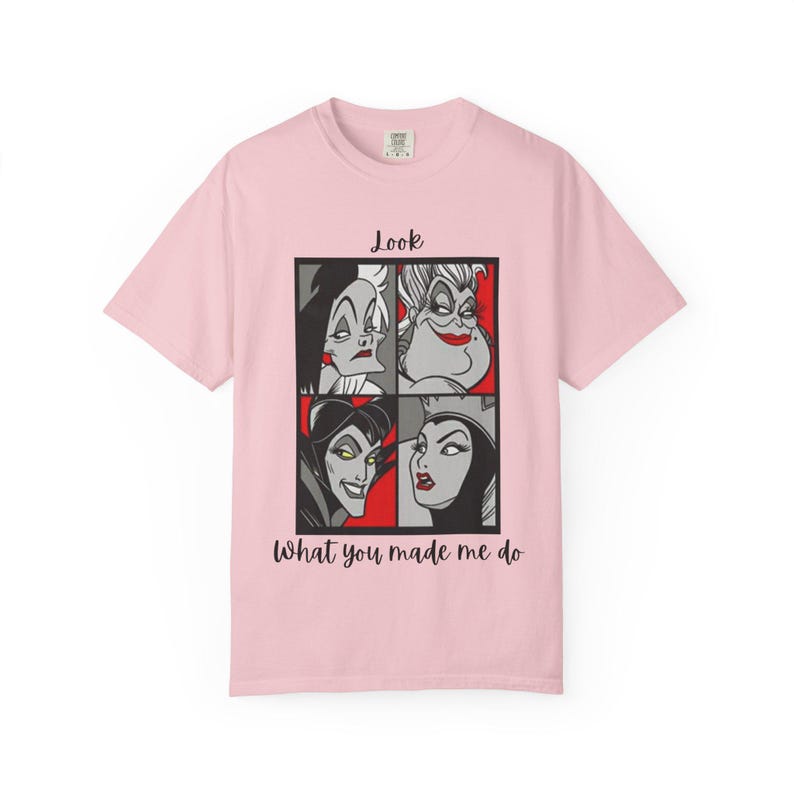 Camiseta Comfort Colours con retratos de la Reina Villana de Disney / Diseño Pop Art de Disney, Mira lo que me hiciste hacer, Regalo para ella, Camiseta Disney para ella imagen 5