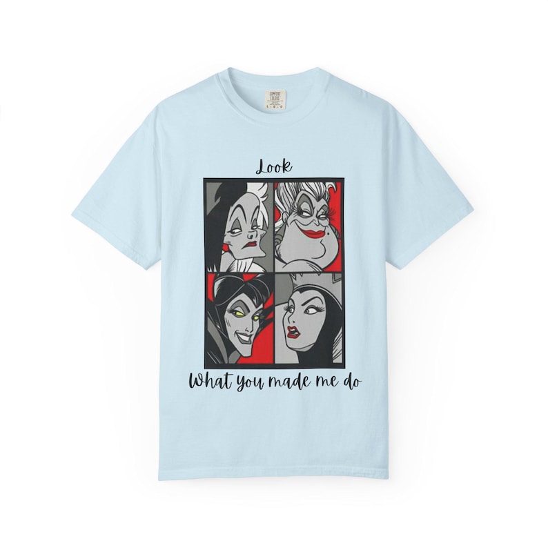 Camiseta Comfort Colours con retratos de la Reina Villana de Disney / Diseño Pop Art de Disney, Mira lo que me hiciste hacer, Regalo para ella, Camiseta Disney para ella imagen 10