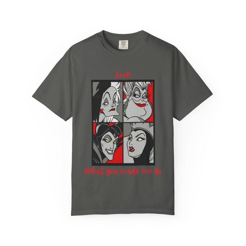 Camiseta Comfort Colours con retratos de la Reina Villana de Disney / Diseño Pop Art de Disney, Mira lo que me hiciste hacer, Regalo para ella, Camiseta Disney para ella imagen 7