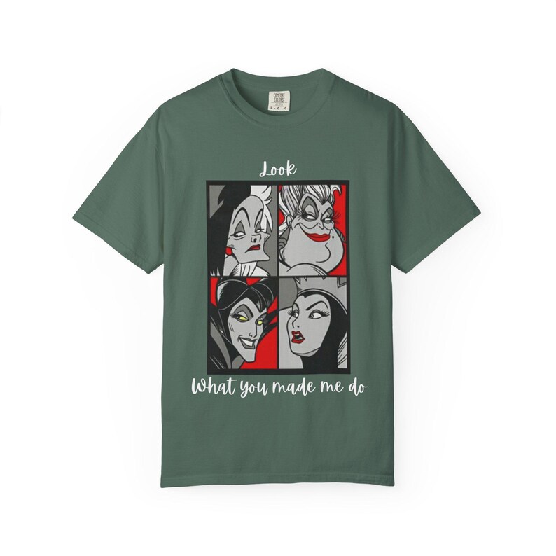 Camiseta Comfort Colours con retratos de la Reina Villana de Disney / Diseño Pop Art de Disney, Mira lo que me hiciste hacer, Regalo para ella, Camiseta Disney para ella imagen 9