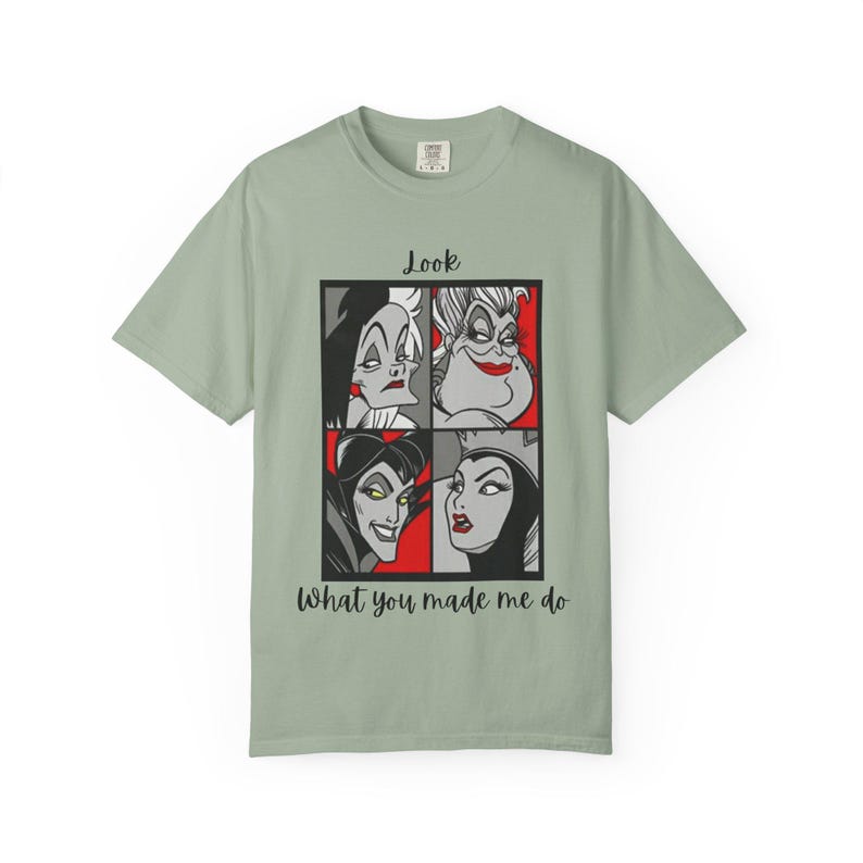 Camiseta Comfort Colours con retratos de la Reina Villana de Disney / Diseño Pop Art de Disney, Mira lo que me hiciste hacer, Regalo para ella, Camiseta Disney para ella imagen 8