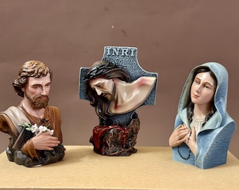 Busteset Heilige Familie | Jezus kruisbeeld, Maria- en Jozefbeelden