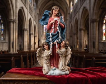 Standbeeld Maagd Maria die knopen losmaakt – handgeschilderd katholiek decorcadeau | Beeldje Onze-Lieve-Vrouw