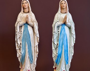 Standbeeld Onze-Lieve-Vrouw van Lourdes 47 cm | Handgeschilderd beeldje van de Maagd Maria | Katholiek en huisaltaardecoratie