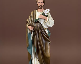 Standbeeld van Sint-Jozef de Arbeider | Familiedecor Heilig Hart 35 cm | Katholiek cadeau en zegen thuis