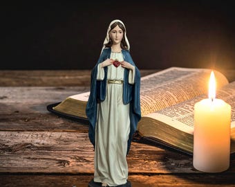 Onze-Lieve-Vrouw van het Onbevlekte Hart – handgeschilderd katholiek beeld | Altaartafel en gebedshoek