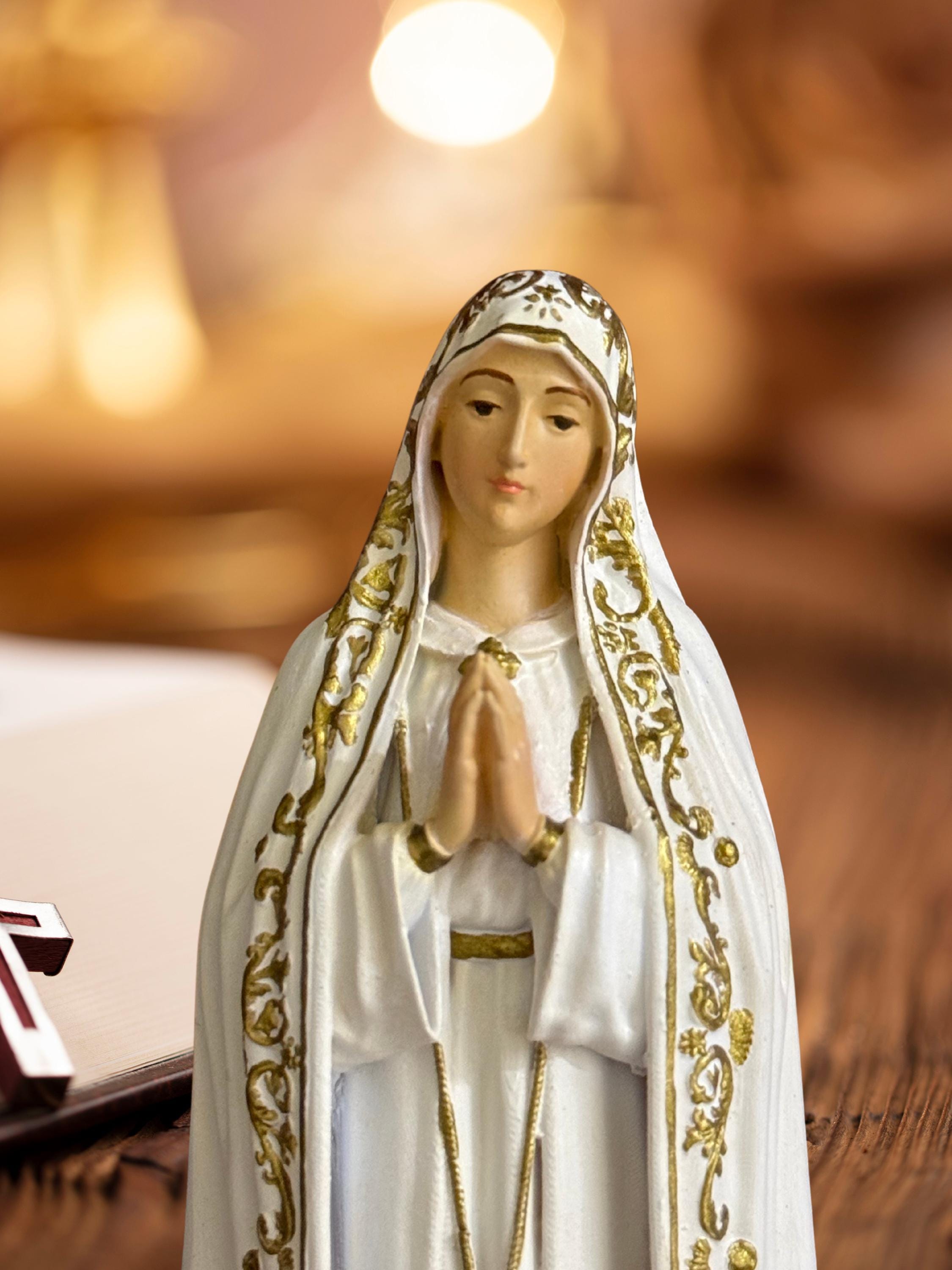 Hand-painted Our Lady of Fatima Statue – Catholic Altar Figurine