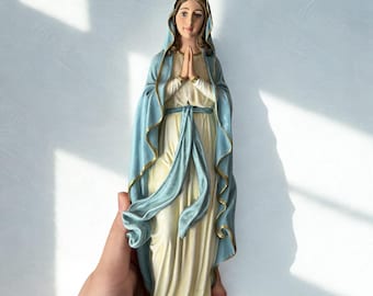 Handgeschilderd beeld van Onze-Lieve-Vrouw van Genade | Maagd Maria (onbevlekte ontvangenis) | Katholiek altaardecor