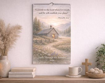 2026 Bible Verse Wall Calendar | Christian Scripture Calendar | Faith Based Watercolor Art | Inspirational Christian Gift