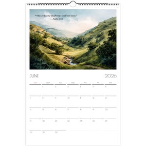 2026 Christian Wall Calendar · Modern Minimal Typography · Proverbs 16:3 Scripture Calendar image 5