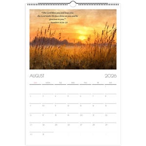 2026 Christian Wall Calendar · Modern Minimal Typography · Proverbs 16:3 Scripture Calendar image 6