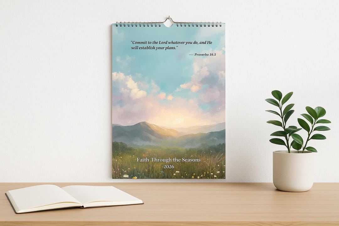 2026 Bible Verse Calendar · Minimalist Christian Wall Decor · Proverbs ...