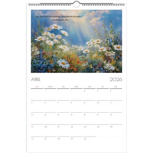 2026 Christian Wall Calendar · Modern Minimal Typography · Proverbs 16:3 Scripture Calendar image 3