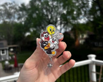 Baby Cartoon Characters Toones Badge Reel ID Holder