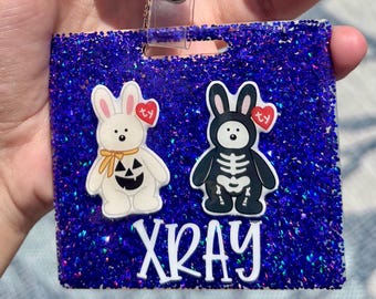 Custom Initial X-ray Skeleton Bunnies Halloween Markers