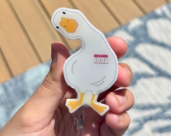 Cute Silly Goose Badge Reel ID Holder