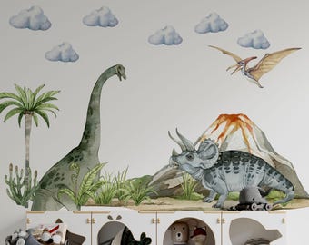 Dinosaurier Wandsticker, Wandsticker Jurassic Jungen, Dinosaurier Aufkleber, Dinosaurier Wanddeko, Kinder Wanddeko,