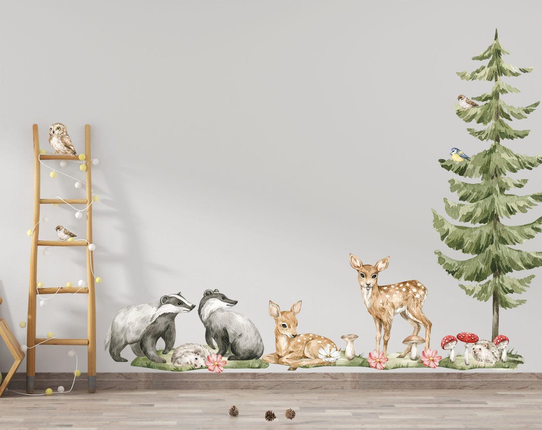 Woodland Animals Wall Decals: Forest Nursery Decor Stickers - Etsy
