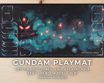 Anime Gundam Playmat with Zones – Galaxy Mecha Desk Mat Mousepad, TCG Gaming Mat, Space Aesthetic