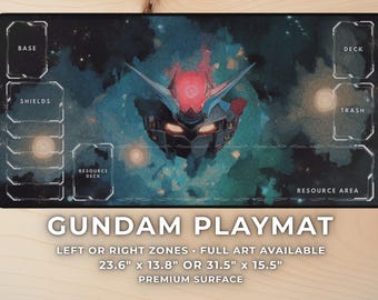 Galaxy Gundam Playmat with Zones – Cosmic Mecha Anime Desk Mat Mousepad, TCG Gaming Mat, Space Art