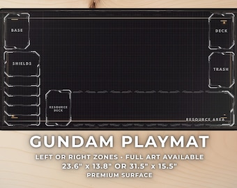 Gundam TCG Playmat with Zones – Minimal Gaming Desk Mat Mousepad, Clean Card Game Mat, XL Mouse Pad for Cards
