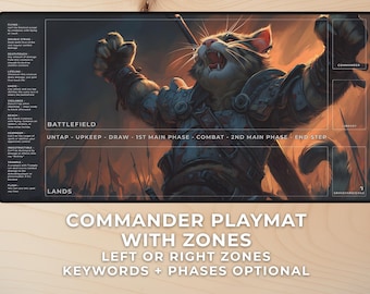 MTG Playmat – Feline Battlecry Berserker Full Art Desk Mat 24×14 / 32×16 | Magic The Gathering Gaming Mousepad