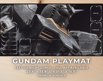 Gundam Playmat with Zones – Classic Mecha Anime Gaming Desk Mat Mousepad, TCG Mat Gift for Gamers