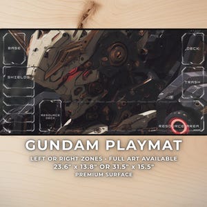 Dark Mecha Playmat with Zones – Cinematic Gundam-Inspired Sci-Fi Gaming Desk Mat Mousepad, TCG Gift Bild 1