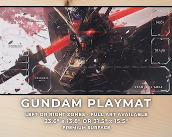 Gundam Playmat – Full Art or Zones – Compatible with Gundam TCG – Anime Mecha Desk Mat XL – Gaming Mousepad – Gift for Gamers