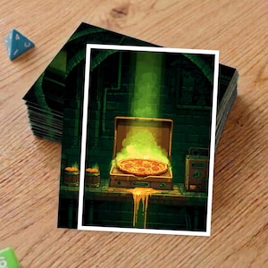 MTG Card Sleeves Retro Sewer Pizza – Pixel Art Deck Sleeves – 66x91mm TCG Card Sleeves – MTG Pokémon Lorcana Compatible