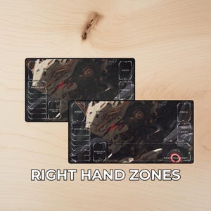 Dark Mecha Playmat with Zones – Cinematic Gundam-Inspired Sci-Fi Gaming Desk Mat Mousepad, TCG Gift Right Hand Zones