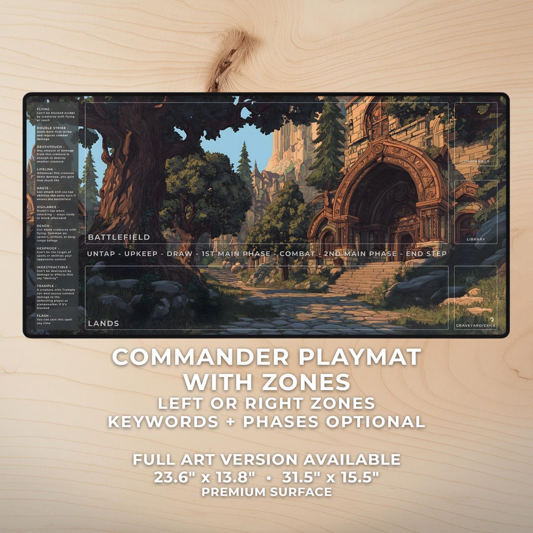 MTG Commander Playmat – Fantasy Village Zone Playmat 24x14 / 32x16 ...