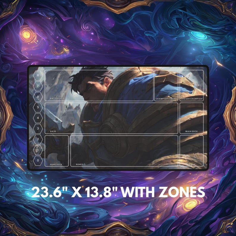 Riftbound Playmat – Epic Sword Warrior | Full-art or Riftbound Zones ...