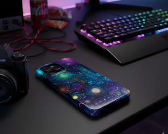 Cyberpunk Tech Core Phone Case – Neon Circuit Sci-Fi Art for iPhone & Samsung