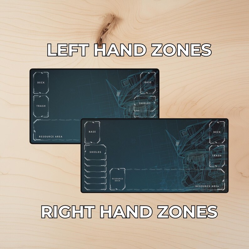 Blueprint Table Mat Gundam Playmat – Full Art or Zones – Blueprint Mecha Desk Mat XL ...