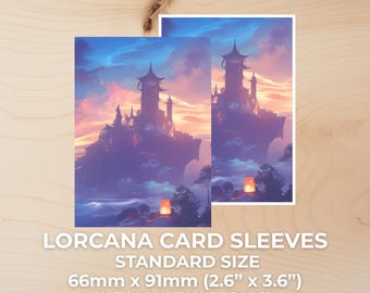 Lorcana Card Sleeves – Cosmic Floating Castle | Standard Size 66×91mm