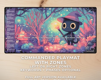 Commander MTG Playmat With Zones, Neoprene And Rubber, Left Or Right Layout