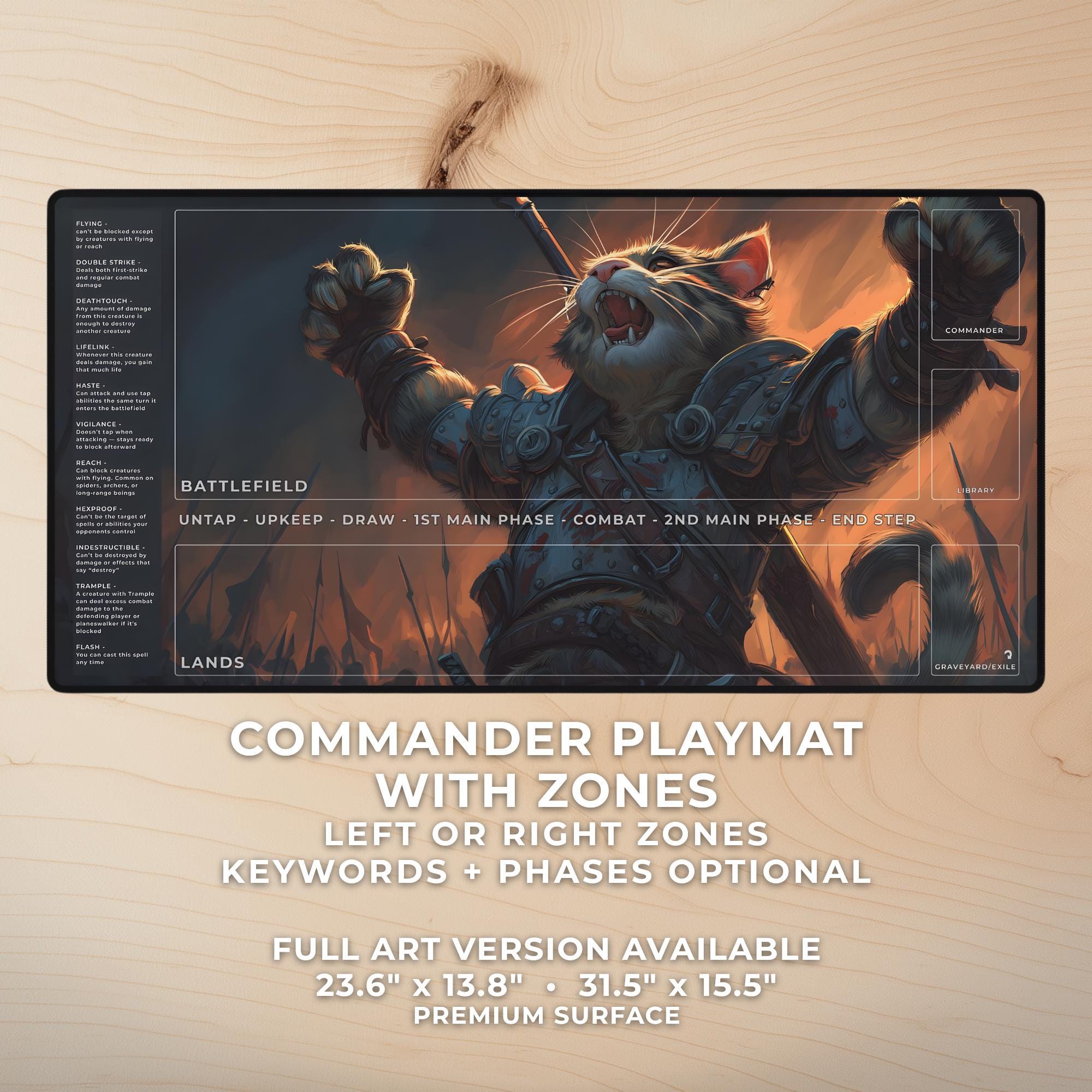MTG Playmat – Feline Battlecry Berserker Full Art Desk Mat 24×14