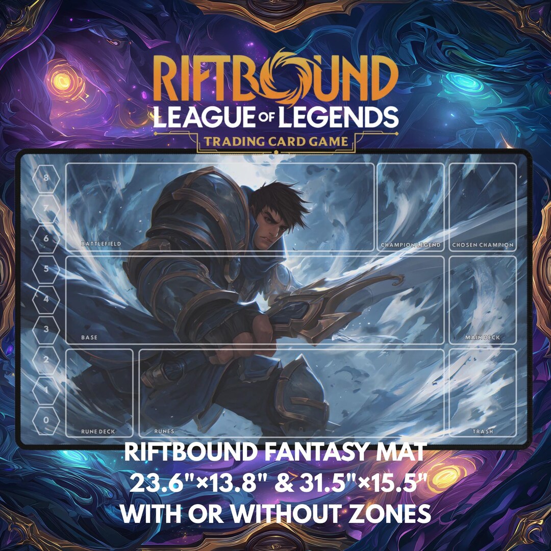 Riftbound Playmat – Iceborn Warrior Hero | Full-art or Riftbound Zones ...