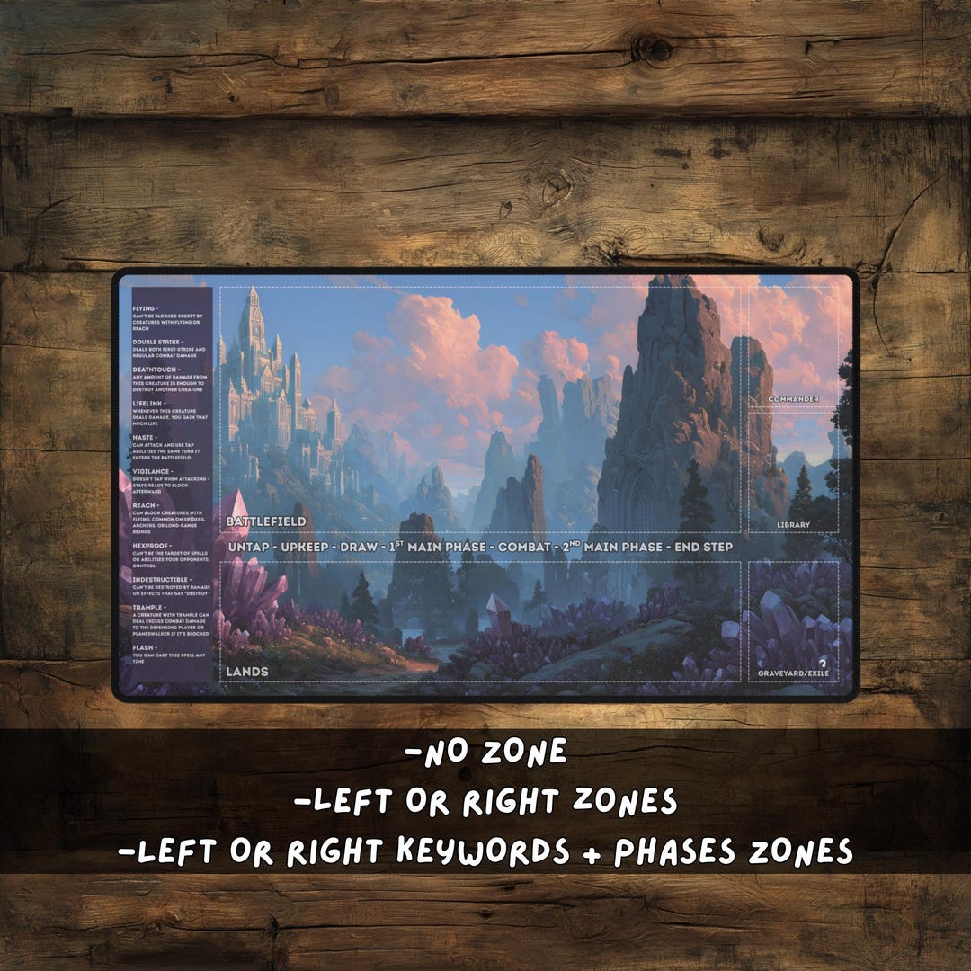 Zone 3 Magic MTG Playmat Crystal Valley Castle | Magic the Gathering Mat With Zones ...