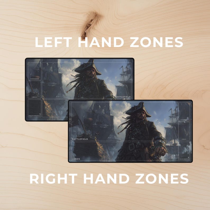 MTG Commander Playmat With Zones – Pirate Captain Battlefield Playmat ...