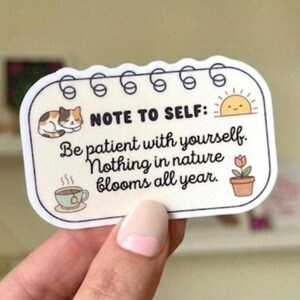 Note to Self motivational quote Sticker - self-care laptop decal