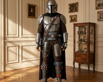 Din Djarin Mandalorian Beskar Armor Set |Accurate Full Body Cosplay | Flight Suit, Cape & Accessories