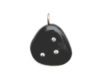 Nantucket Beach Stone and Diamond Pendant