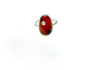 Sterling Silver Agate Ring
