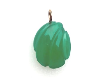 Green Onyx Hand-Carved Pendant