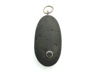 Nantucket Beach Stone and Grey Spinel Pendant