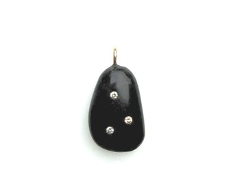 Nantucket Beach Stone and Diamond Pendant