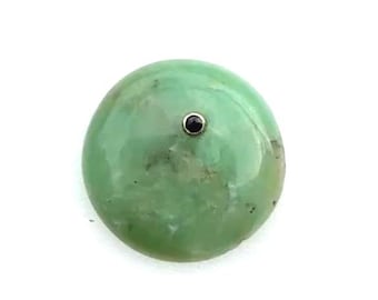Chrysoprase and Blue Sapphire Cabochon